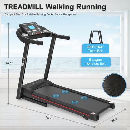 Foldable Treadmill with LCD Screen, Bluetooth Music & APP